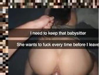 Babysitter gets railed while wife taking a shower on Snapchat