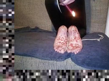 Candle Wax Feet Fun