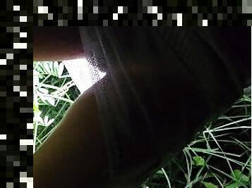 Exclusiv PEE in Savana before Sun Rise# Net Dress n NO PANTIES for Night Safari