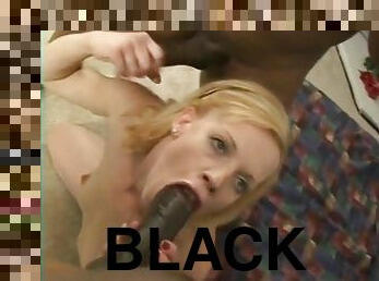 Two Horny Black Fellows Make Sandwitch With Stupid Blonde Girl