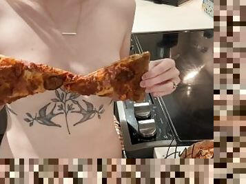 Warming Up Pizza Naked