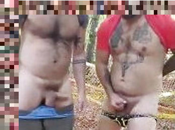 papá, peluda, masturbación, al-aire-libre, público, amateur, gay, paja, regordeta-chubby, pajeándose