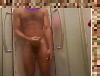 Shower male masturbation