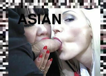 asiatisk, rumpe, store-pupper, gammel, anal, blowjob, cumshot, blond, eldre-older, busty