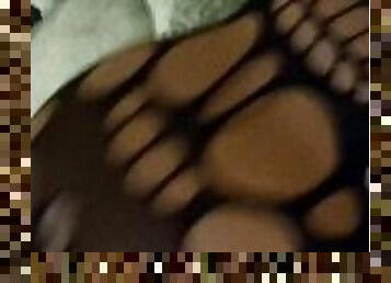 Fucking her fat ass in fishnet