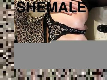 shemale, anal, zabawka, hardcore, bielizna, stringi