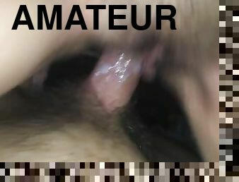 pussy, amatør, tenåring, hjemmelaget, creampie, par, stram, riding, hvit, pikk