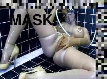 bading, fetisj, dusj, latex, maske, gummi