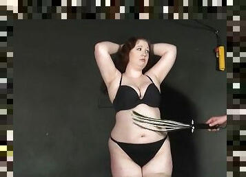 Fat chick stripped down and flogged hard