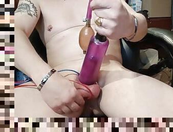 E-STIM urethral sound inside the pump penis