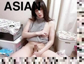 asiatisk, shemale, japansk, ladyboy, vakker