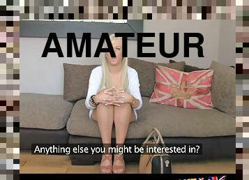 FakeAgentUK Hot blonde young amateur tricked in casting interview