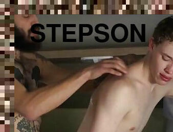 Twink stepson walks in on stepdad who is masturbating and gets fucked