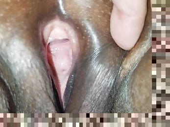 Ebony GF Pussy Up Close Spread Open