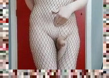 cul, gros-nichons, masturbation, vieux, amateur, jeune-18, résille, plus-agée, solo, vieux-jeune