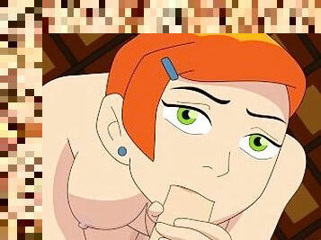 BEN 10 Gwen porn giving a deep blowjob