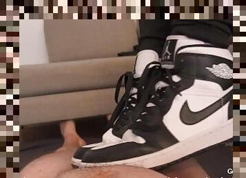 Cum over my Jordan Panda sneakers - Cumshot- Full video on my Onlyfans