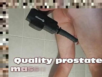 High-quality prostate self-massage at home. The dick is flowing!