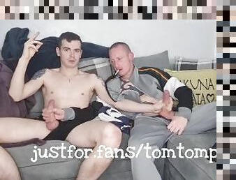 Scally lads smoke and wank