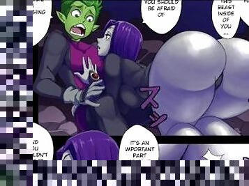 Adult Raven teas beast boy until he fuck her so hard