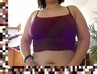 Fat little bitch showing off that body