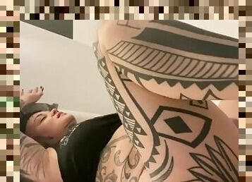 Tattooed slut horny in air bnb