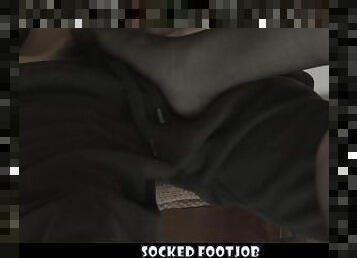 amatør, tenåring, føtter, strømper-stockings, fetisj, footjob, nylon