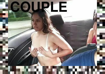 Two beautiful Latinas ask for Uber service