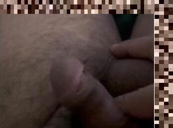 Jerking my small uncut dick