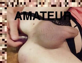 amatør, anal, stor-pikk, tenåring, transeksuell, dildo, alene, pikk