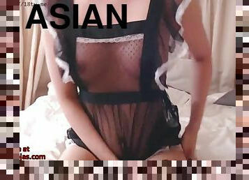 Asian teen in super sexy uniform