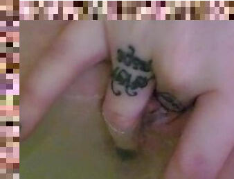 Playing with my pussy, orgasm in tub