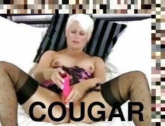 Blonde Cougar Dildo Masturbation