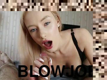 gammel, russisk, blowjob, tenåring, svelging, pov, cum, blond, søt, eldre-older