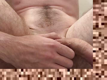 Hairy Hunk Teases Wet Wank Close Up