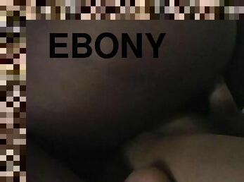 Young ebony slut loves big white cock