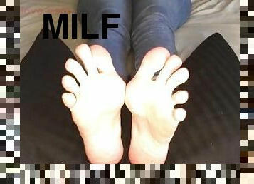 amatori, milf, picioare, frumoasa, fetish, solo