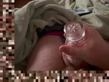 Male Masturbating with new toy