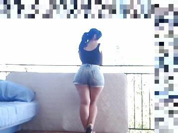 Big Ass Latina Fucked in Doggy on Balcony