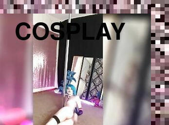 Jinx League Of Legends Cosplay Pole Dance Strip Session by SheyTheGay
