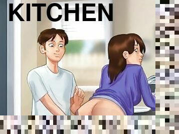 Summertime Saga Sex Scene - step-mom Backshot on the kitchen counter