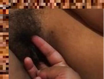 Hairy pussy fingering quick orgasm