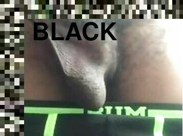 Daddy stroking that big black dick