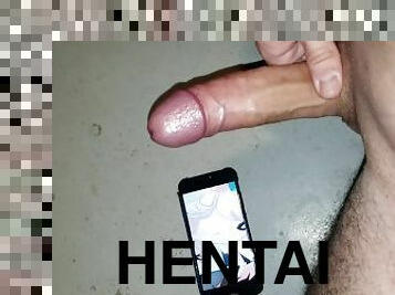 Il se branle sa bite sur porno hentai