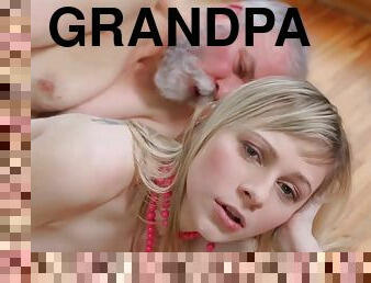 teenage babe rides grandpa's male pole - cherry tess