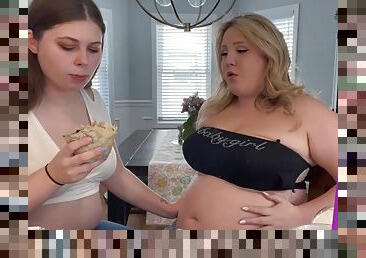 Bbw belly stuffing