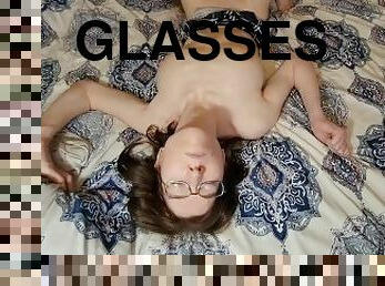 brille, orgamus, spritzen, dilettant, spielzeug, ficken, natürliche, fetisch, wirklichkeit, nerdy