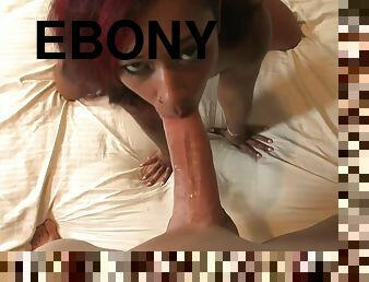 Ebony Chick Gives Footjob In High Heels After Deep Pov Blowjob