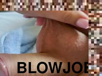 amatør, blowjob, milf, hjemmelaget, par, pov, baller, pikk, suging