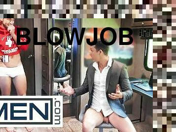 kontor, blowjob, stor-pikk, homofil, pornostjerne, handjob, facial, cum, amerikansk, piercet